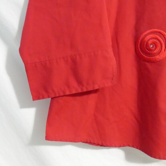 ISAAC'S DESIGNS | large | Red Button Up Blouse - Picture 6 of 16